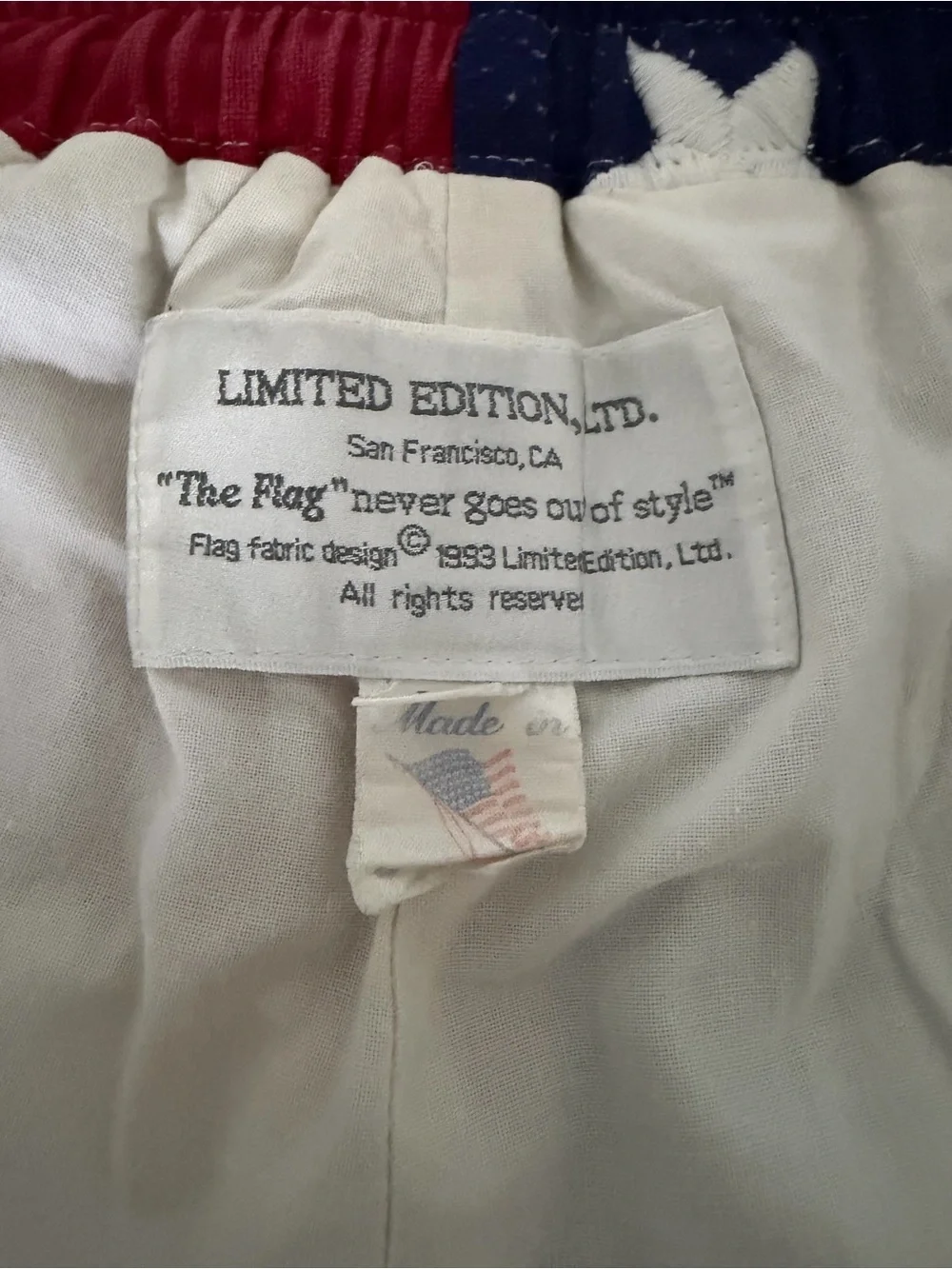 1993 Limited Edition - Men's American Flag Print Swim Shorts -Never Worn- XL